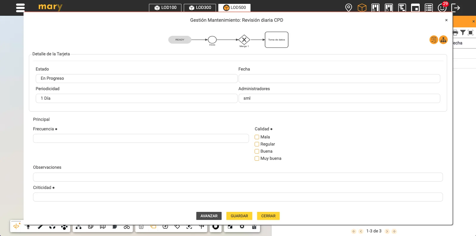 Editor de procesos BPMN en Mary